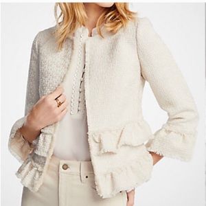 Ann Taylor ruffle tweed blazer/jacket